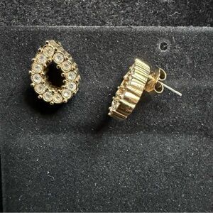 Avon CZ Teardrop Goldtone Post Earrings